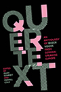 Queer Voices from German-Speaking Europe: A black cover with the title text proclaimed in bold pink and black and white stripes. Design by Jeremy John Parker.