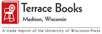 The Terrace Books logo is a red stylized book, with the UW Union's unique chair design on the cover.